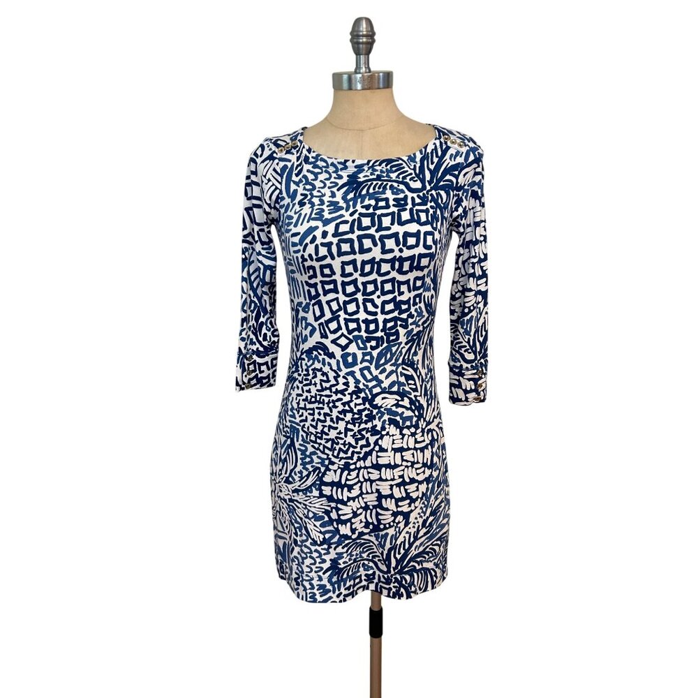 Lilly Pulitzer Sophie Dress Indigo Home Slice UPF 50 XS - Picture 2 of 6